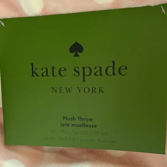 kate spade Pink and White Plush Throw - Picture 7 of 7